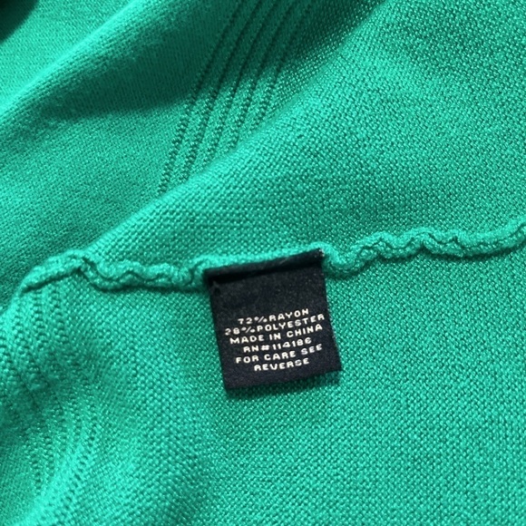 Verve Ami Green Open Front Cardigan Sweater Plus Size 1X Lightweight - Picture 4 of 4